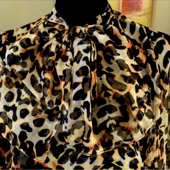 Silky Animal Print Blouse - Picture 3 of 3